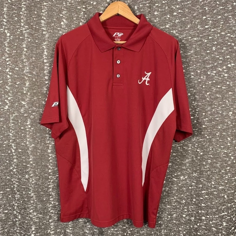 University of‎ Alabama Crimson Tide P2 by Pro Player Red Polo Shirt Men's Large